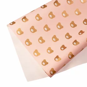 Fóliová rolka s medvedíkom 58cm x 10m - Ružová