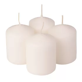 Adventná sada valcových sviečok, 6.5 x 5cm - Matná biela