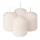 Adventná sada valcových sviečok, 6.5 x 5cm - Matná biela