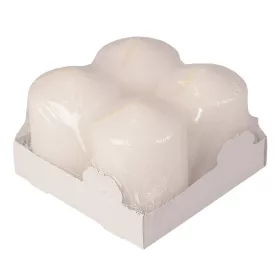 Adventná sada valcových sviečok, 6.5 x 5cm - Matná biela