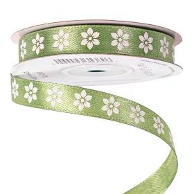 Kvetinový saténový pás 12mm x 20m - Machovo zelená