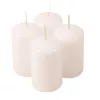 Adventná sada valcových sviečok, 8 x 5cm - Lakovaná biela