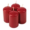 Adventná sada valcových sviečok, 8 x 5cm - Lakovaná bordová