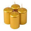 Adventná sada valcových sviečok, 8 x 5cm - Metalická zlatá