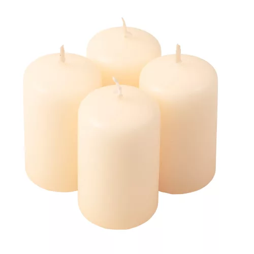Adventná sada valcových sviečok, 8 x 5cm - Matná ecru