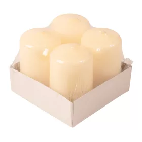 Adventná sada valcových sviečok, 8 x 5cm - Matná ecru