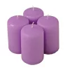 Adventná sada valcových sviečok, 8 x 5cm - Matná fialová