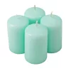 Adventná sada valcových sviečok, 8 x 5cm - Svetlá tyrkysová