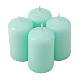   Adventná sada valcových sviečok, 8 x 5cm - Svetlá tyrkysová
