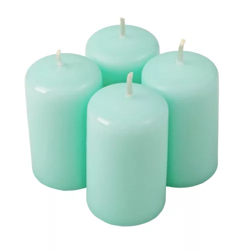 Adventná sada valcových sviečok, 8 x 5cm - Svetlá tyrkysová