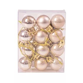 Vianočná sada 12ks gúľ, 2.5cm - Šampanská