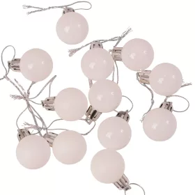 Vianočná sada 12ks gúľ, 2.5cm - Biela