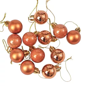 Vianočná sada 12ks gúľ, 2.5cm - Svetlohnedá