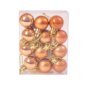 Vianočná sada 12ks gúľ, 2.5cm - Svetlohnedá