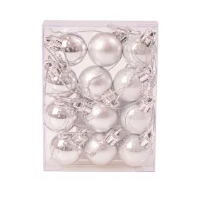 Vianočná sada 12ks gúľ, 2.5cm - Strieborná