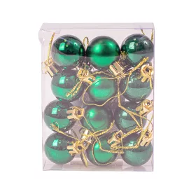 Vianočná sada 12ks gúľ, 2.5cm - Tmavozelená