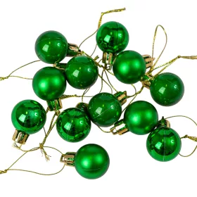 Vianočná sada 12ks gúľ, 2.5cm - Zelená