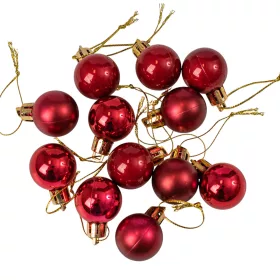 Vianočná sada 12ks gúľ, 2.5cm - Bordová