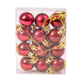 Vianočná sada 12ks gúľ, 2.5cm - Bordová