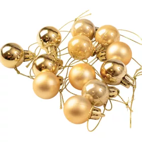 Vianočná sada 12ks gúľ, 2.5cm - Zlatá