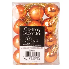 Vianočná sada 12ks gúľ, 2.5cm - Bronzová