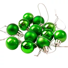 Vianočná sada 12ks gúľ, 2.5cm - Zelená
