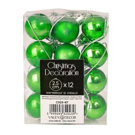 Vianočná sada 12ks gúľ, 2.5cm - Zelená