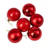 Vianočná sada 6ks gúľ, 6cm - Červená