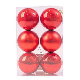 Vianočná sada 6ks gúľ, 6cm - Červená