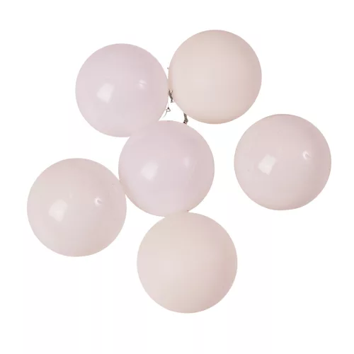 Vianočná sada 6ks gúľ, 6cm - Biela