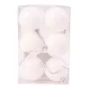 Vianočná sada 6ks gúľ, 6cm - Biela
