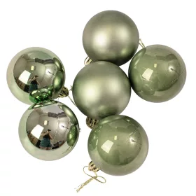 Vianočná sada 6ks gúľ, 6cm - Svetlozelená