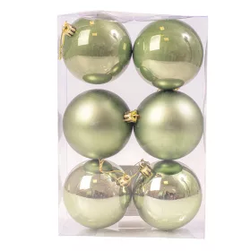 Vianočná sada 6ks gúľ, 6cm - Svetlozelená