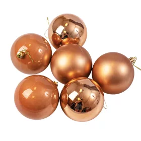 Vianočná sada 6ks gúľ, 6cm - Svetlohnedá