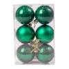 Vianočná sada 6ks gúľ, 6cm - Tmavozelená