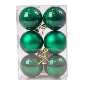 Vianočná sada 6ks gúľ, 6cm - Tmavozelená