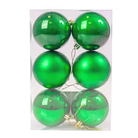Vianočná sada 6ks gúľ, 6cm - Zelená