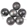 Vianočná sada 6ks gúľ, 6cm - Grafitová