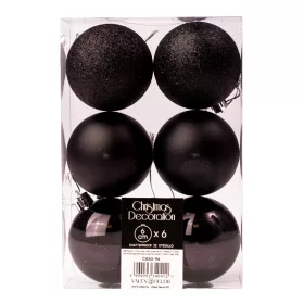 Vianočná sada 6ks gúľ, 6cm - Čierna