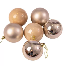 Vianočná sada 6ks gúľ, 8cm - Šampanská