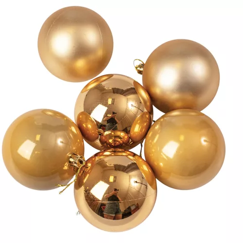 Vianočná sada 6ks gúľ, 8cm - Zlatá