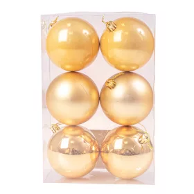 Vianočná sada 6ks gúľ, 8cm - Zlatá