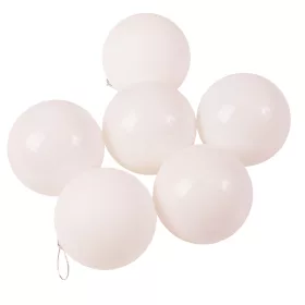 Vianočná sada 6ks gúľ, 8cm - Biela