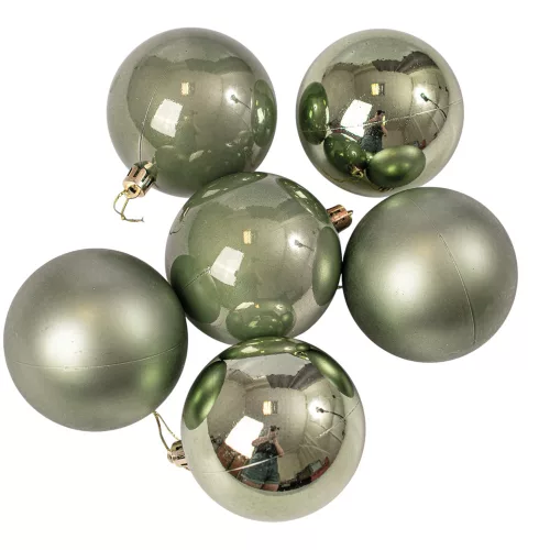 Vianočná sada 6ks gúľ, 8cm - Svetlozelená