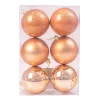 Vianočná sada 6ks gúľ, 8cm - Svetlohnedá