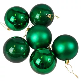 Vianočná sada 6ks gúľ, 8cm - Tmavozelená