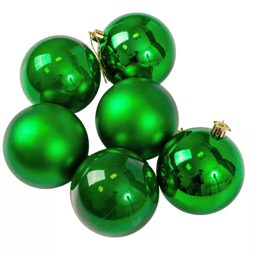 Vianočná sada 6ks gúľ, 8cm - Zelená