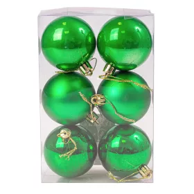 Vianočná sada 6ks gúľ, 8cm - Zelená
