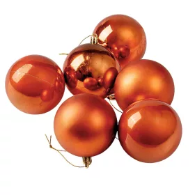 Vianočná sada 6ks gúľ, 8cm - Bronzová