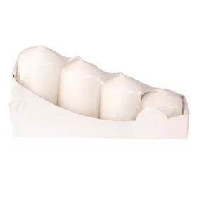   Stupňovitá adventná sada valcových sviečok, Ø40 x 40/55/70/85mm - Lakovaná biela